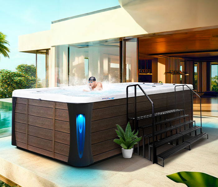 Calspas hot tub being used in a family setting - Paramount
